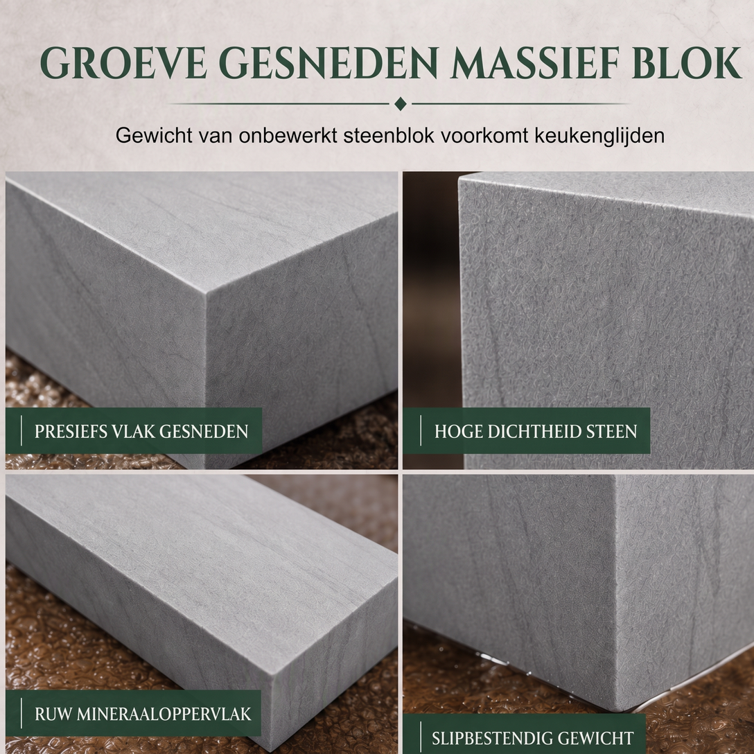 🔪Natuurlijke groene slijpsteen 3000 grit enkelzijdige keukenmessenslijpsteen