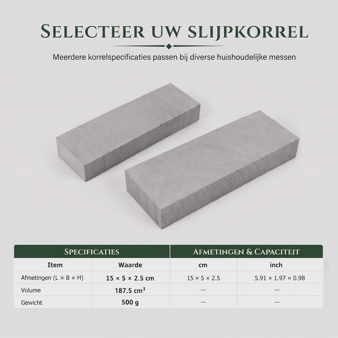 🔪Natuurlijke groene slijpsteen 3000 grit enkelzijdige keukenmessenslijpsteen