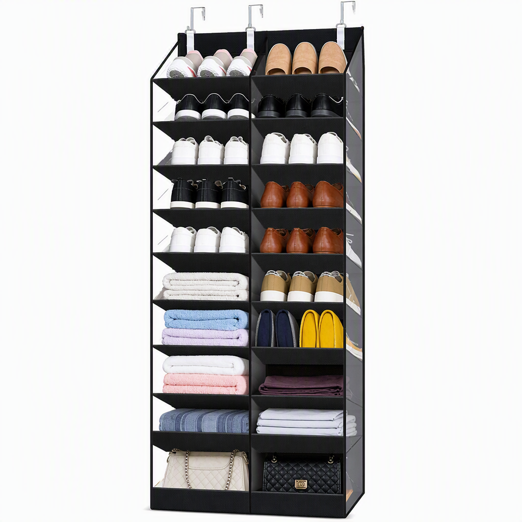 👟Opbergzak om aan de deur te hangen met 20 gaasvakken – Ruime, meerlaagse organizer van non-woven materiaal voor het opbergen van huishoudelijke spullen