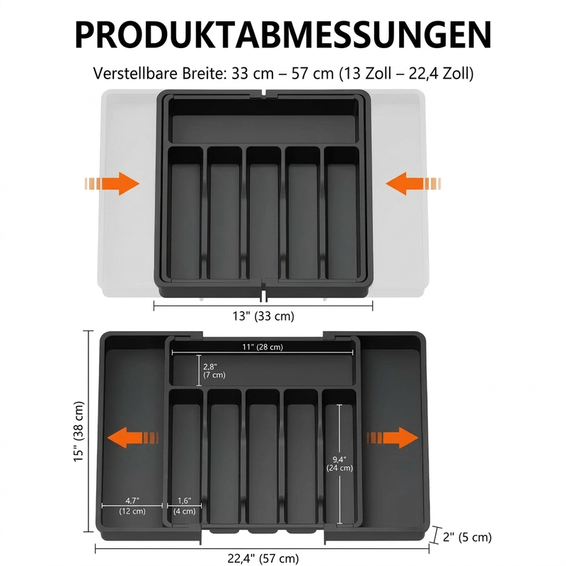 🍽Uitschuifbare organizer voor het opbergen van keukengerei