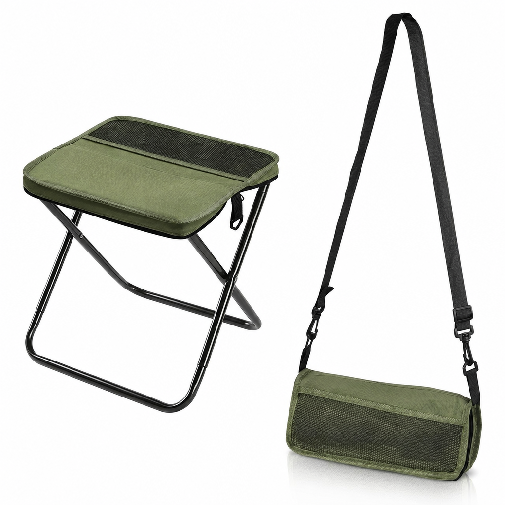 🏕️Draagbaar opvouwbaar krukje, rugzak, lichtgewicht outdoor-kampeerstoel en multifunctionele schoudertas