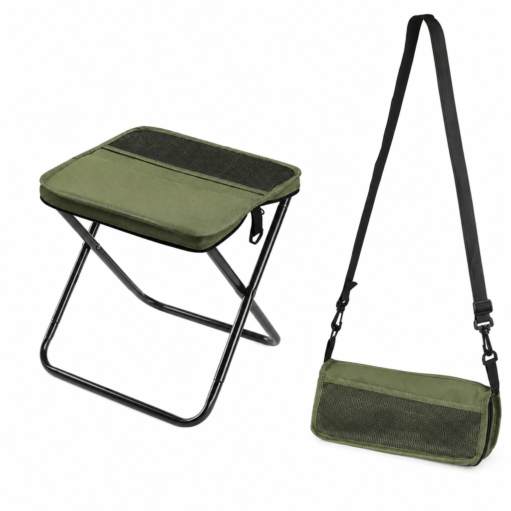 🏕️Draagbaar opvouwbaar krukje, rugzak, lichtgewicht outdoor-kampeerstoel en multifunctionele schoudertas