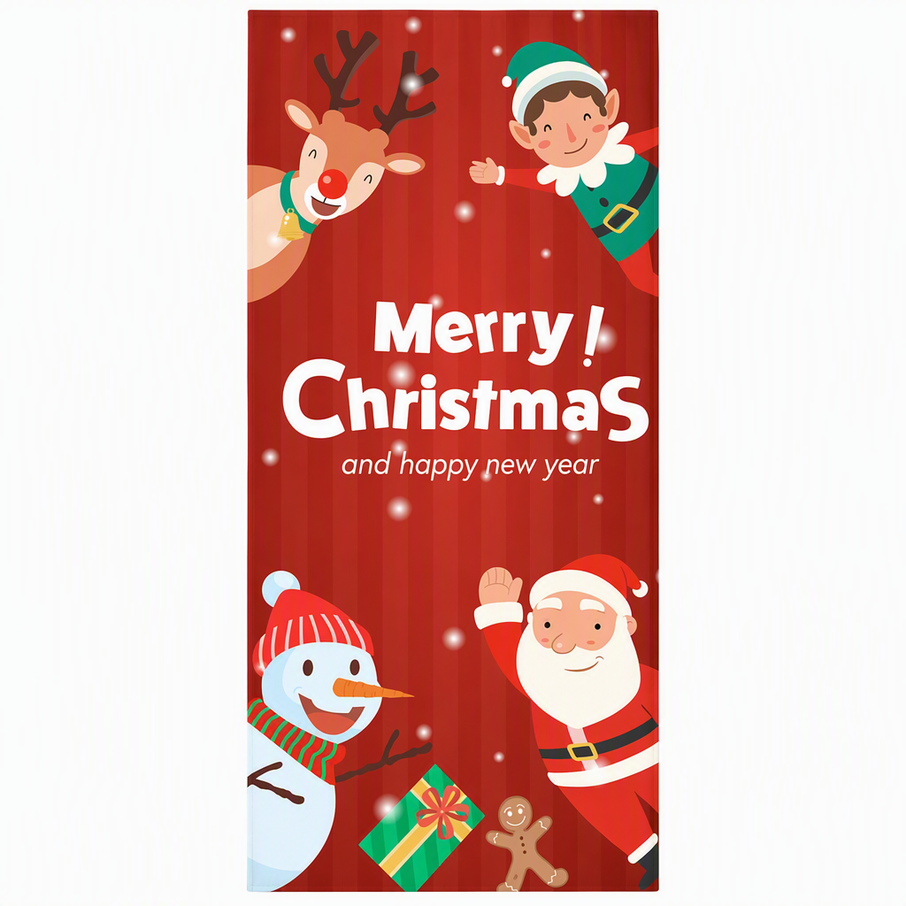 🎄🚪 50% KORTING! Nooit meer een fladderende, verkreukelde deurbanner! Deze kerstdeurhoes met thermische print en dik polyester geeft je voordeur in seconden een sprankelende kerstlook!