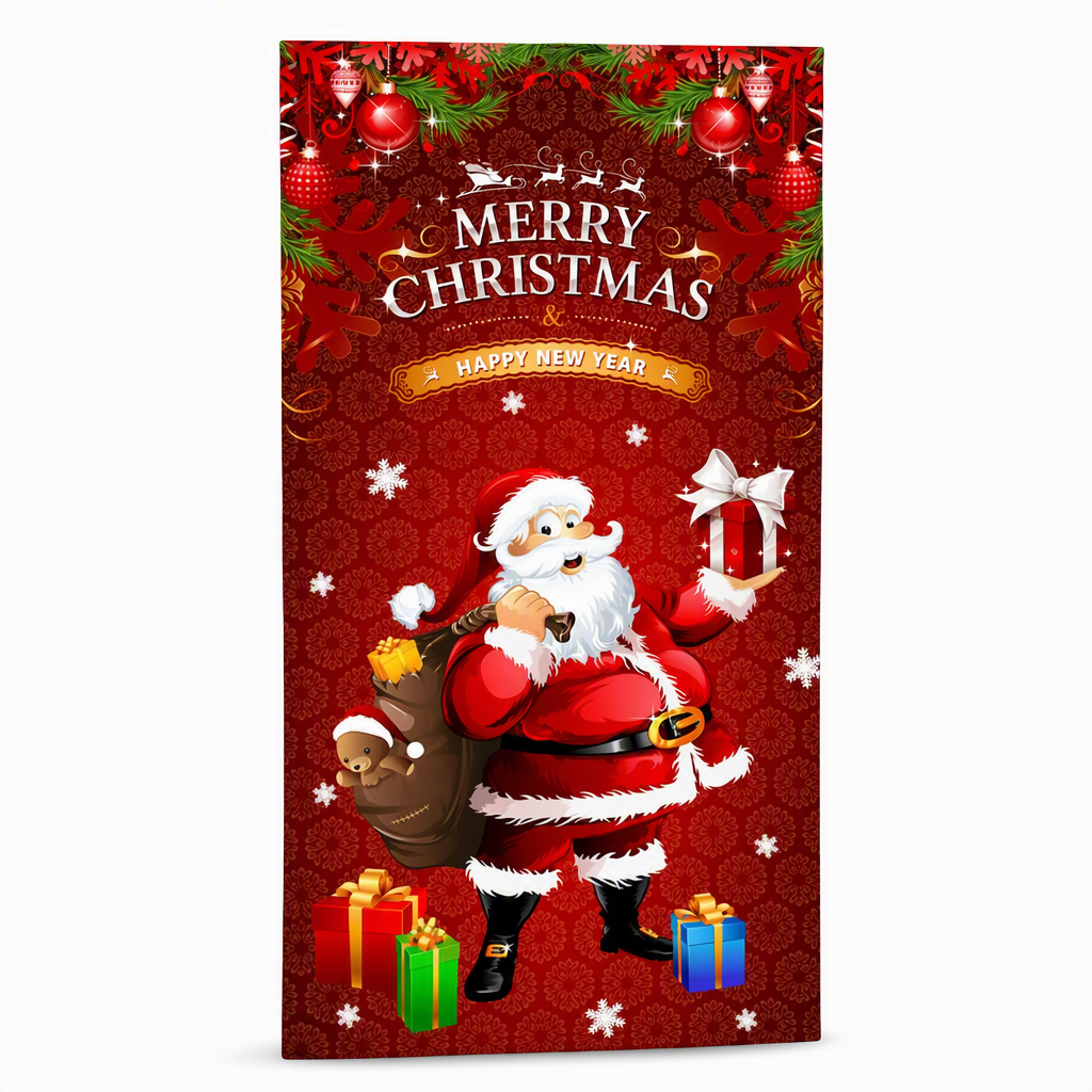 🎄🚪 50% KORTING! Nooit meer een fladderende, verkreukelde deurbanner! Deze kerstdeurhoes met thermische print en dik polyester geeft je voordeur in seconden een sprankelende kerstlook!