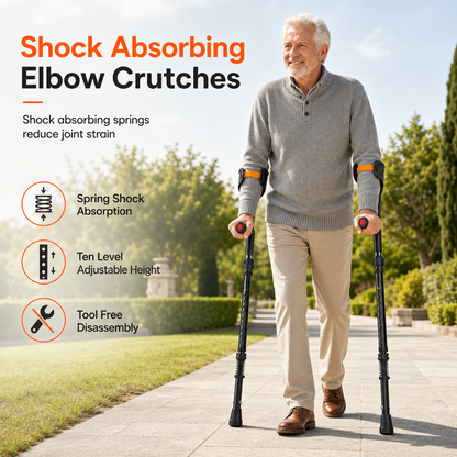 📢📢50% KORTING⏰Opvouwbare onderarmkrukken – Antislip & mobiliteitshulpmiddel ✨💪