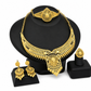 💛💍24-karaats vergulde bruidsjuwelenset | Dubai-stijl | Set met ketting, armband, ring en oorbellen voor dames📿