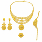 💛💍24-karaats vergulde bruidsjuwelenset | Dubai-stijl | Set met ketting, armband, ring en oorbellen voor dames📿