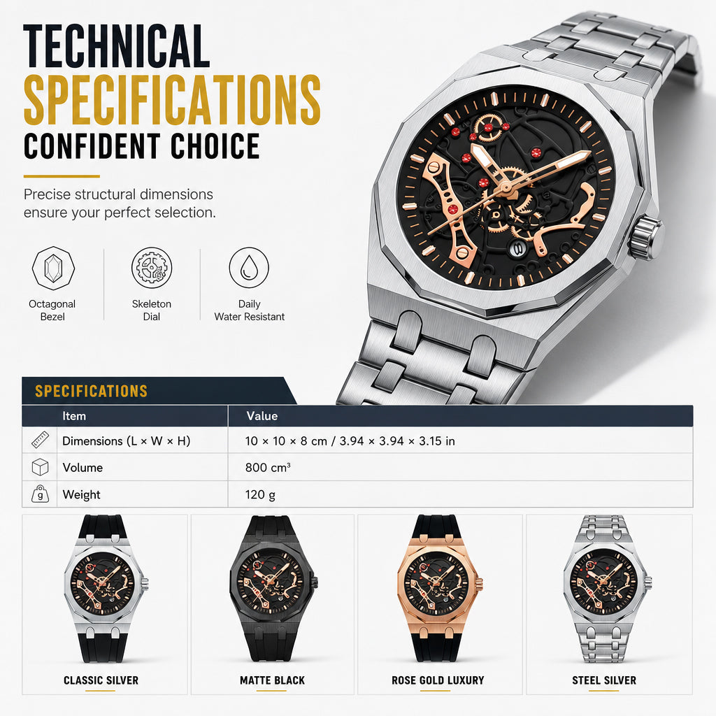 ⌚ 50% KORTING! ✨ Sportief quartzhorloge voor heren – skeletontwerp, verlichte wijzers & waterdicht 🌟