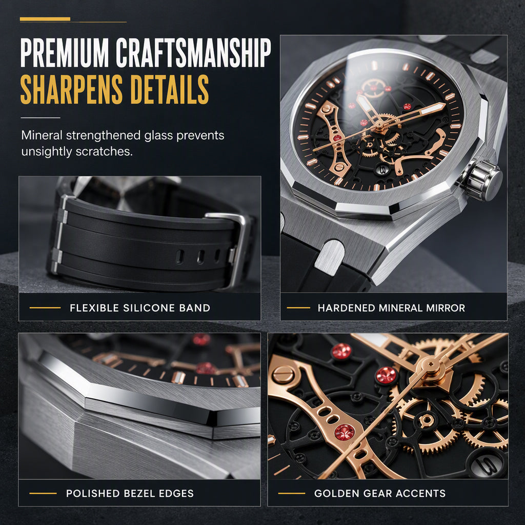 ⌚ 50% KORTING! ✨ Sportief quartzhorloge voor heren – skeletontwerp, verlichte wijzers & waterdicht 🌟