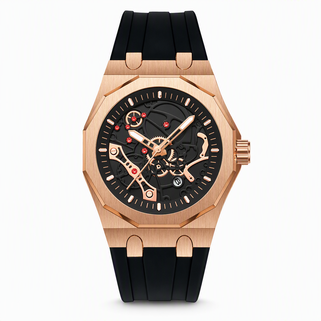 ⌚ 50% KORTING! ✨ Sportief quartzhorloge voor heren – skeletontwerp, verlichte wijzers & waterdicht 🌟