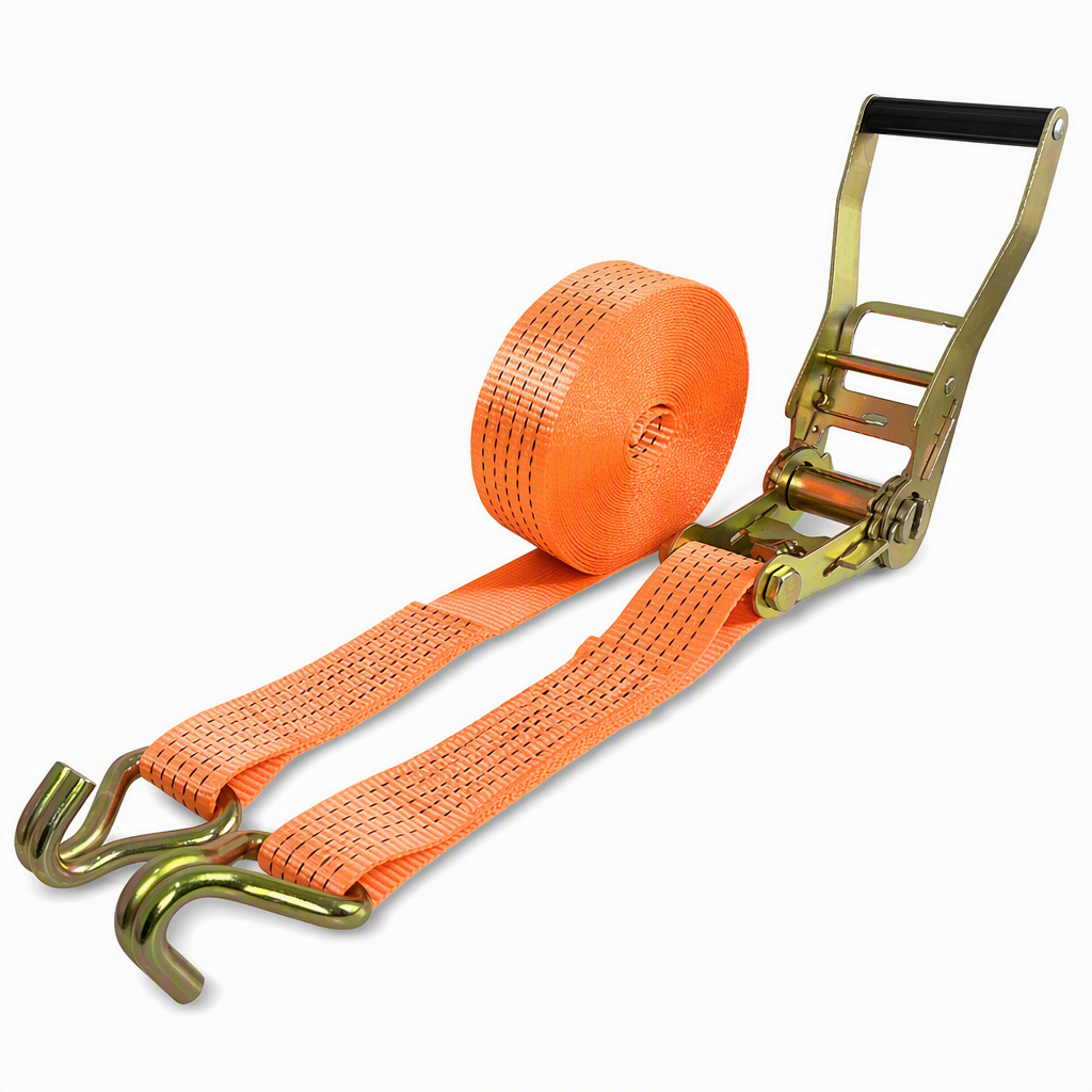 🧰Extra stevige ratelband voor het vastzetten van lading, met spanner en dubbele haken, voor het vastzetten van bagage in auto’s en vrachtwagens