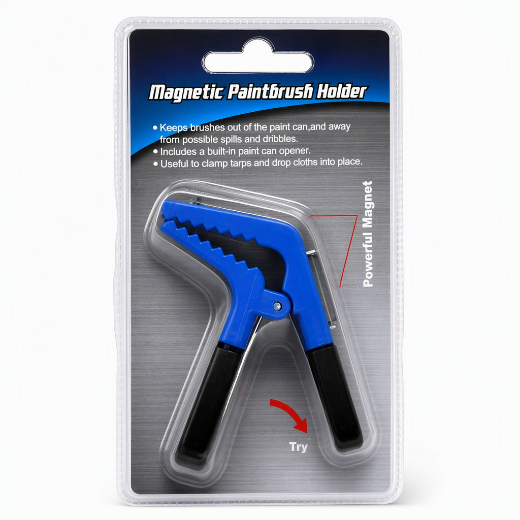 🛠Dubbelzijdige magnetische kwastklem met universele klemhouder – plastic kwastgereedschap