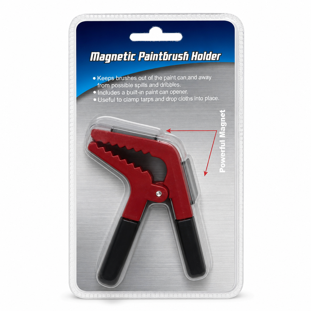 🛠Dubbelzijdige magnetische kwastklem met universele klemhouder – plastic kwastgereedschap