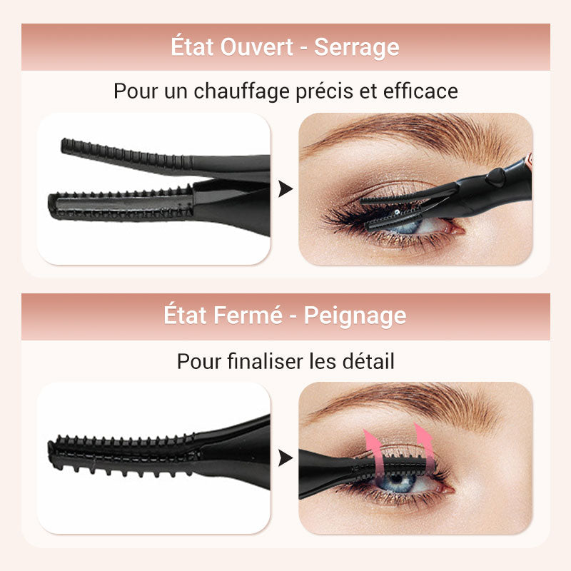 🔥👁️ Elektrische verwarmde wimperkruller – Oplaadbare, draagbare mini-wimperkruller voor een langdurig liftend en gekruld effect 💕