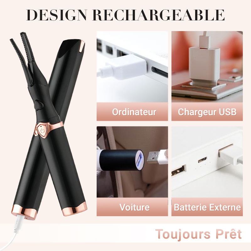 🔥👁️ Elektrische verwarmde wimperkruller – Oplaadbare, draagbare mini-wimperkruller voor een langdurig liftend en gekruld effect 💕