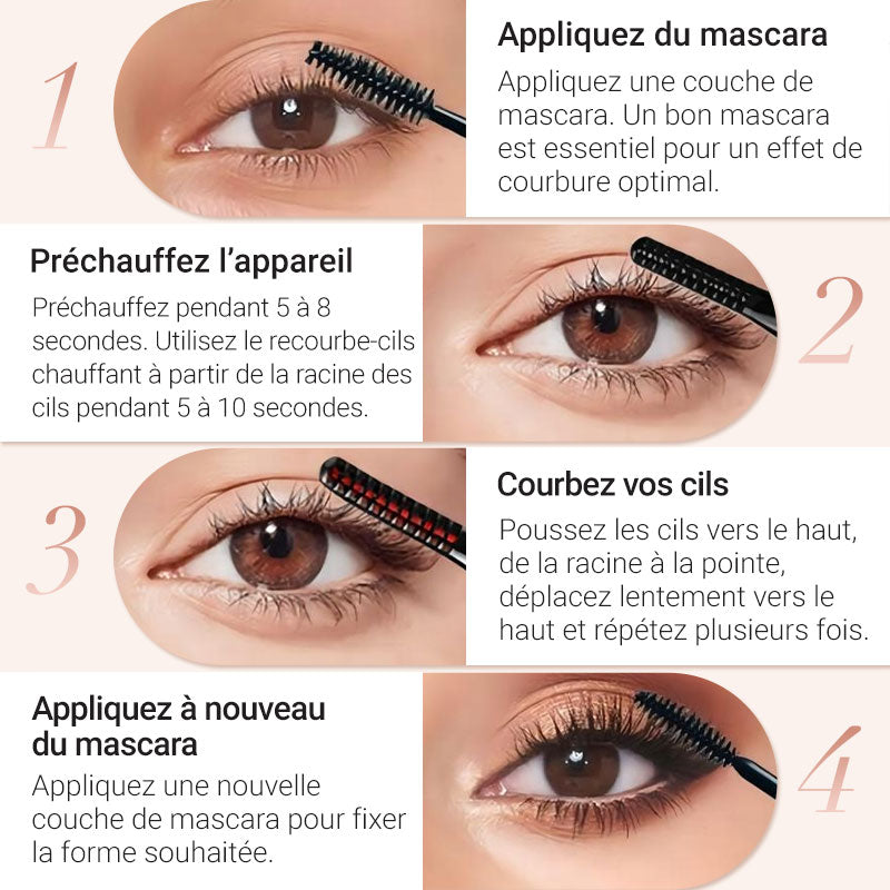 🔥👁️ Elektrische verwarmde wimperkruller – Oplaadbare, draagbare mini-wimperkruller voor een langdurig liftend en gekruld effect 💕