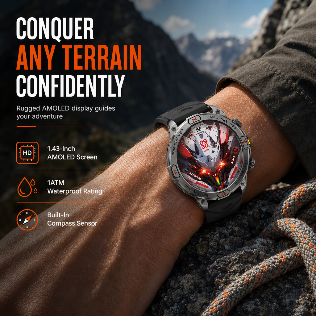 ⌚️Robuust smartwatch met Bluetooth-bellen en gezondheidsmonitor