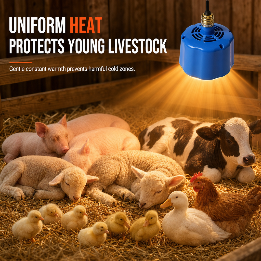 🌡️NU 50% KORTING! Intelligente broedlamp met temperatuurregeling – Warmtelamp met ventilator voor kuikens, biggen, schapen en andere boerderijdieren