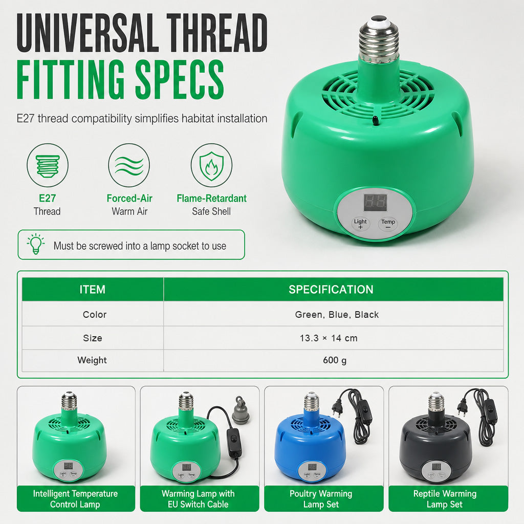 🌡️NU 50% KORTING! Intelligente broedlamp met temperatuurregeling – Warmtelamp met ventilator voor kuikens, biggen, schapen en andere boerderijdieren