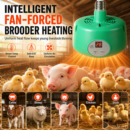 🌡️NU 50% KORTING! Intelligente broedlamp met temperatuurregeling – Warmtelamp met ventilator voor kuikens, biggen, schapen en andere boerderijdieren