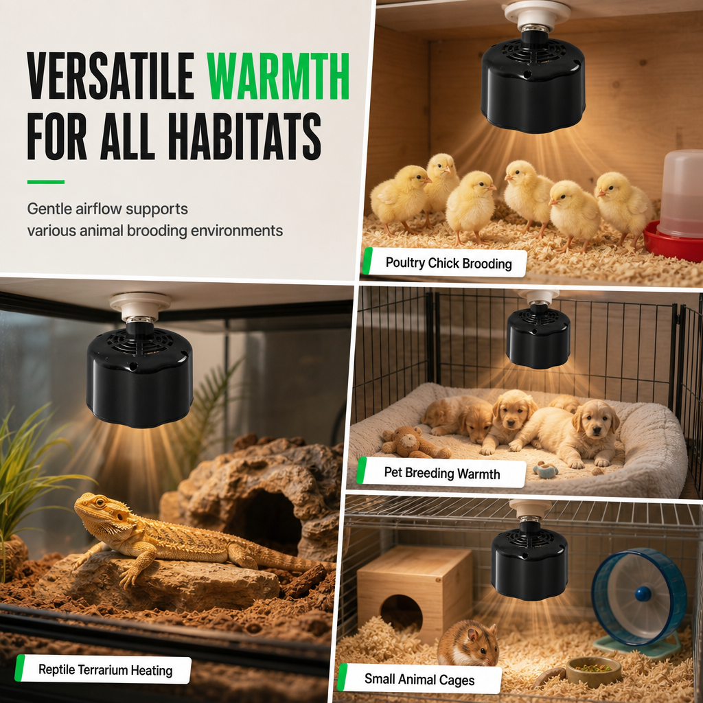 🌡️NU 50% KORTING! Intelligente broedlamp met temperatuurregeling – Warmtelamp met ventilator voor kuikens, biggen, schapen en andere boerderijdieren