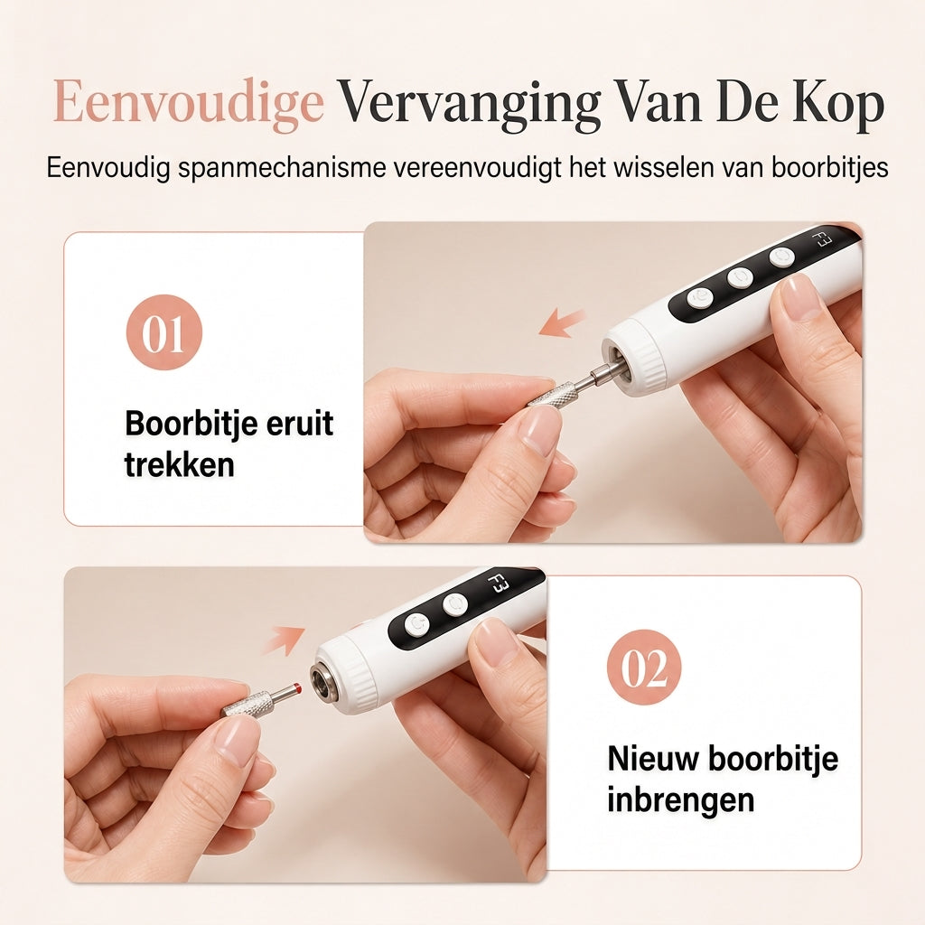 ✨Draagbare elektrische nagelvijl en slijpmachine manicurehulpmiddel voor het polijsten van nagellak, verwijderen van gellak en verzorging van nagelriemen en dode huid