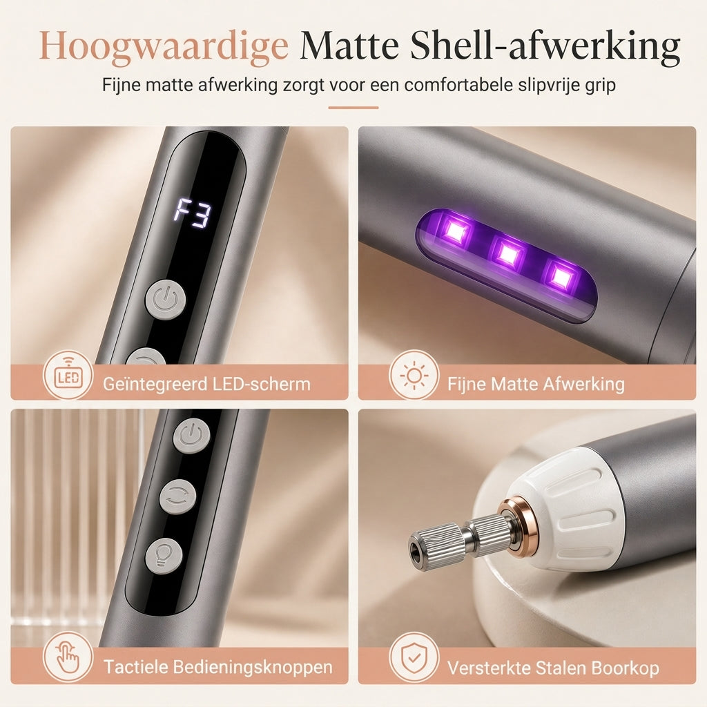 ✨Draagbare elektrische nagelvijl en slijpmachine manicurehulpmiddel voor het polijsten van nagellak, verwijderen van gellak en verzorging van nagelriemen en dode huid