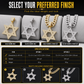 ✨Hip Hop-stijl, met strass versierde holle Davidster met een ketting van 50 cm