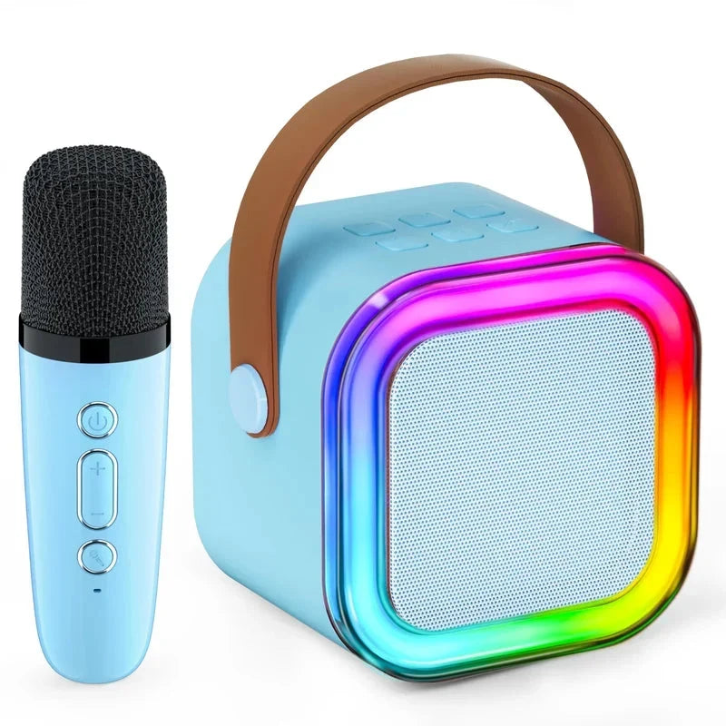 🎤🎶 50% KORTING! Nooit meer saaie feestjes! Deze mini karaoke machine voor kinderen met 2 draadloze microfoons, Bluetooth & 3D-geluid tovert elke kamer om in een podium – 5-6 uur zangplezier!