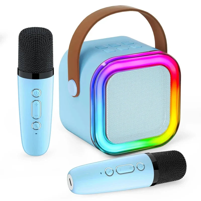 🎤🎶 50% KORTING! Nooit meer saaie feestjes! Deze mini karaoke machine voor kinderen met 2 draadloze microfoons, Bluetooth & 3D-geluid tovert elke kamer om in een podium – 5-6 uur zangplezier!