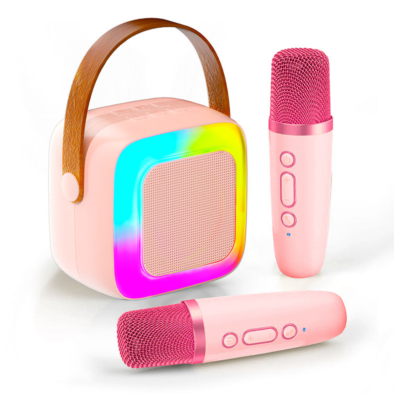 🎤🎶 50% KORTING! Nooit meer saaie feestjes! Deze mini karaoke machine voor kinderen met 2 draadloze microfoons, Bluetooth & 3D-geluid tovert elke kamer om in een podium – 5-6 uur zangplezier!
