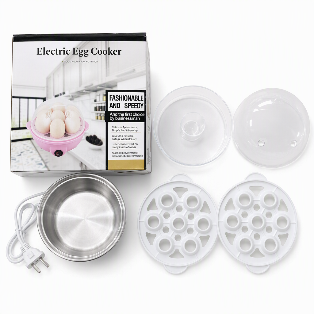 🥚Multifunctionele elektrische eierkoker en stoomkoker met doorzichtig deksel – eierkoker met één of twee lagen voor het ontbijt in de keuken