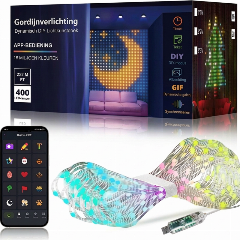 🎄 50% KORTING! ✨ LED Gordijn Lichtketting – waterdicht, voor binnen en buiten ✨