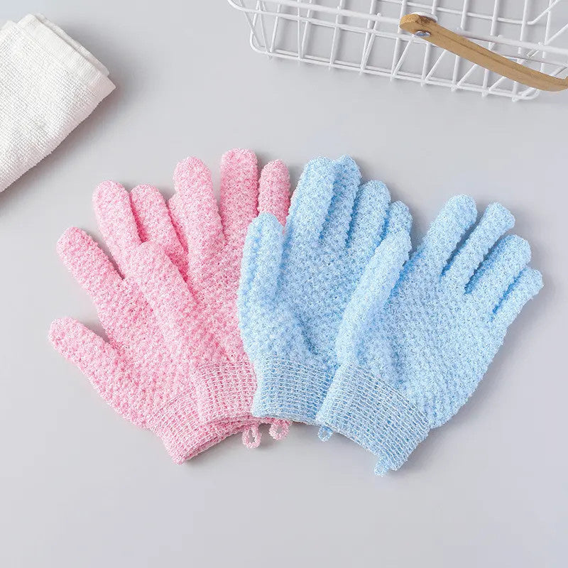 💙🌸 50% KORTING! Van doffe huid naar stralende teint – deze exfoliërende badhandschoenen met vijf vingers verwijderen dode cellen en zorgen voor een luxe schuimlaag!