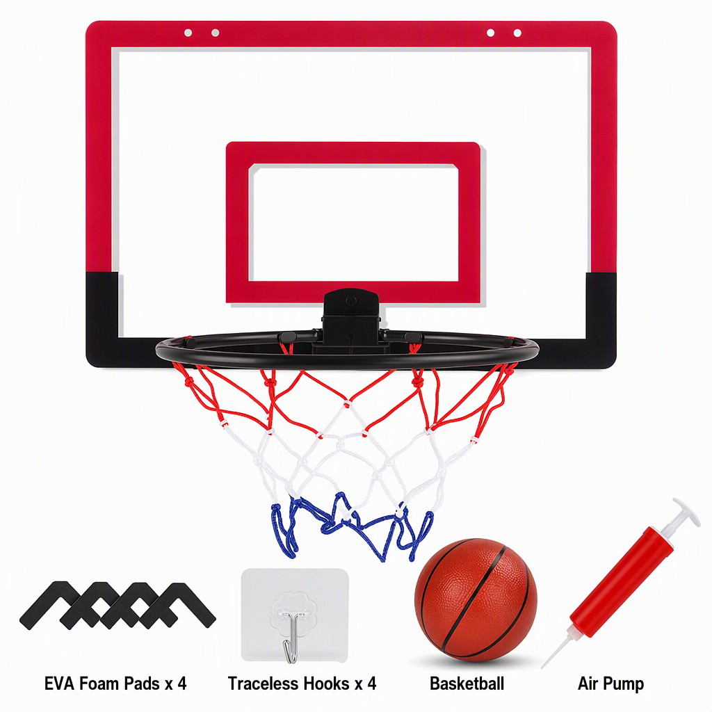 🏀Speelset met aan de muur te bevestigen, opvouwbare basketbalring voor kinderen, zonder boren, voor binnen en buiten