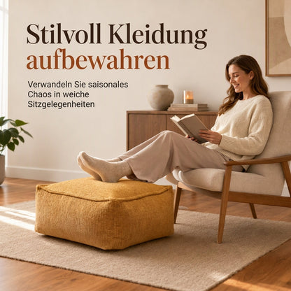📢 50% KORTING! 🧺 Opberghoes voor poef – Grote ritssluiting, wasbaar & 45x45x23 cm ✨