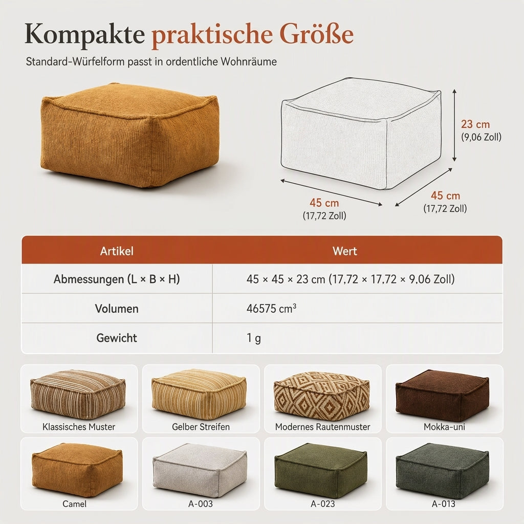 📢 50% KORTING! 🧺 Opberghoes voor poef – Grote ritssluiting, wasbaar & 45x45x23 cm ✨