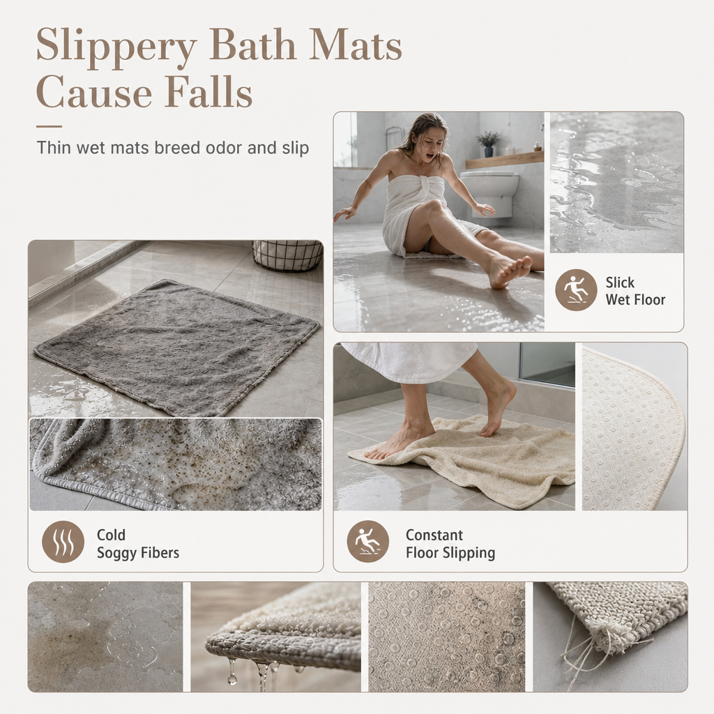 🧼Antislip, waterabsorberende badkamermat met wafelstructuur