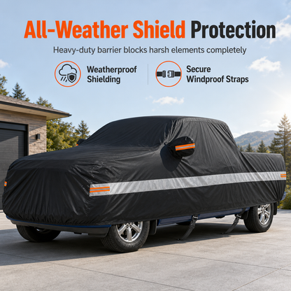 🚗190T polyester taffeta afdekhoes voor pick-uptrucks voor buitengebruik – waterdicht, zonwerend en stofdicht