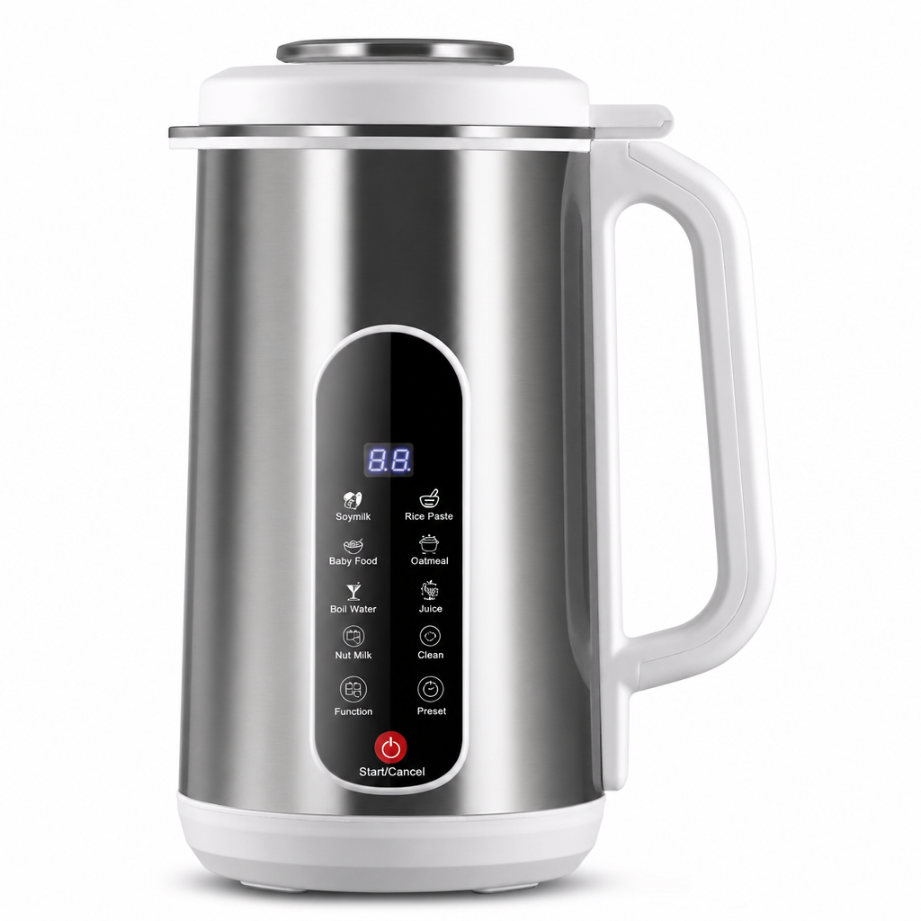 Multifunctionele sojamelkmachine van 304 roestvrij staal en krachtige blender met grote capaciteit, filterloze keukenmachine voor thuisgebruik met slimme timer