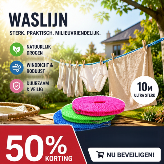 🏠✨Draagbare Waslijn – Geen Boren, Snel Opgehangen & Overal Te Gebruiken 👕